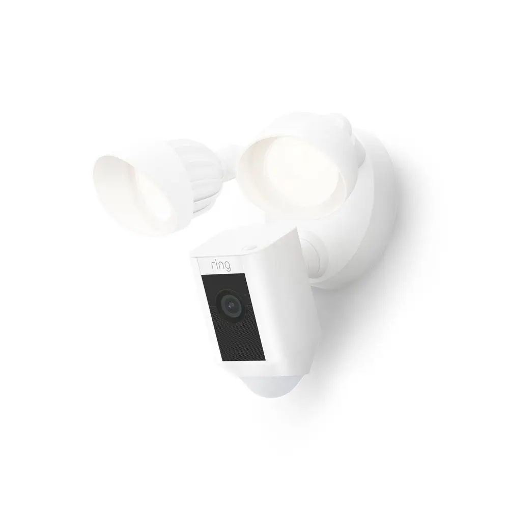 Ring Floodlight Cam Wired Plus Security Camera - White: 2-Way Talk Motion Activated