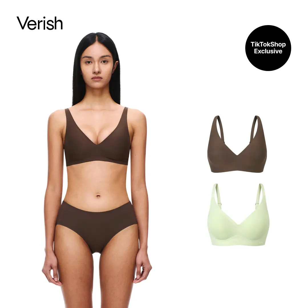 [VERISH] Cool Fit Bra HERO DUO (Volume Fit + Signature) - SIZE UP RECOMMENDED - Seamless Wireless 2-Pack Bra Set for Women - Push-Up & Everyday Styles 2.3cm Padded Breathable Cooling