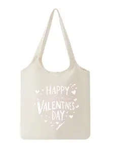 Valentine's Day Heart Print Tote Bag Romantic Love Theme Reusable Shopping Bag for Women Everyday Use Practical Gift Idea for Anniversary Birthday Mother's Day and Couple Celebrations HighQuality Canvas EcoFriendly Lig