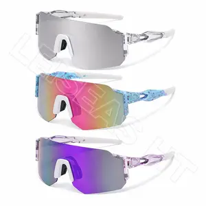 3 pairs of men's colorful one-piece film sunglasses, UV resistant and windproof outdoor sports glasses, suitable for cycling, running, hiking, fishing and outdoor activities