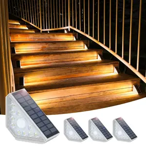 【On Sale】MATULSA 4Pcs Solar Step Lights for Outside, Motion Sensor Outdoor Stair Lights Waterproof IP67, Solar Powered LED Outdoor Step Lights Decor for Yard Garden Porch Patio Pathway Deck, Warm White, Solar Outdoor Lights