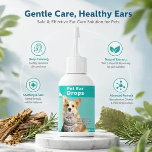 Pet Ear Cleaner for Dogs & Cats, 60ml, Soothes Itchiness, Cleans Ear Canal & Removes Debris Buildup to Help Support Ear Health