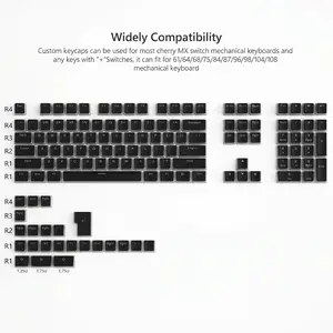 Womier Pudding Keycaps, PBT Keycaps 129 Keys, Shine Through Key Cap, OEM Profile foir  60 65 75 100 Percent  MX-stem Switches Keyboard