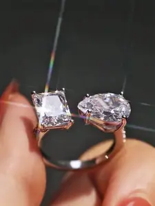 1 PC Elegant Cubic Zirconia Ring For Women Engagement Rings For Wedding Engagement Party Jewelry Valentine's Day Gift Solitaire Ring