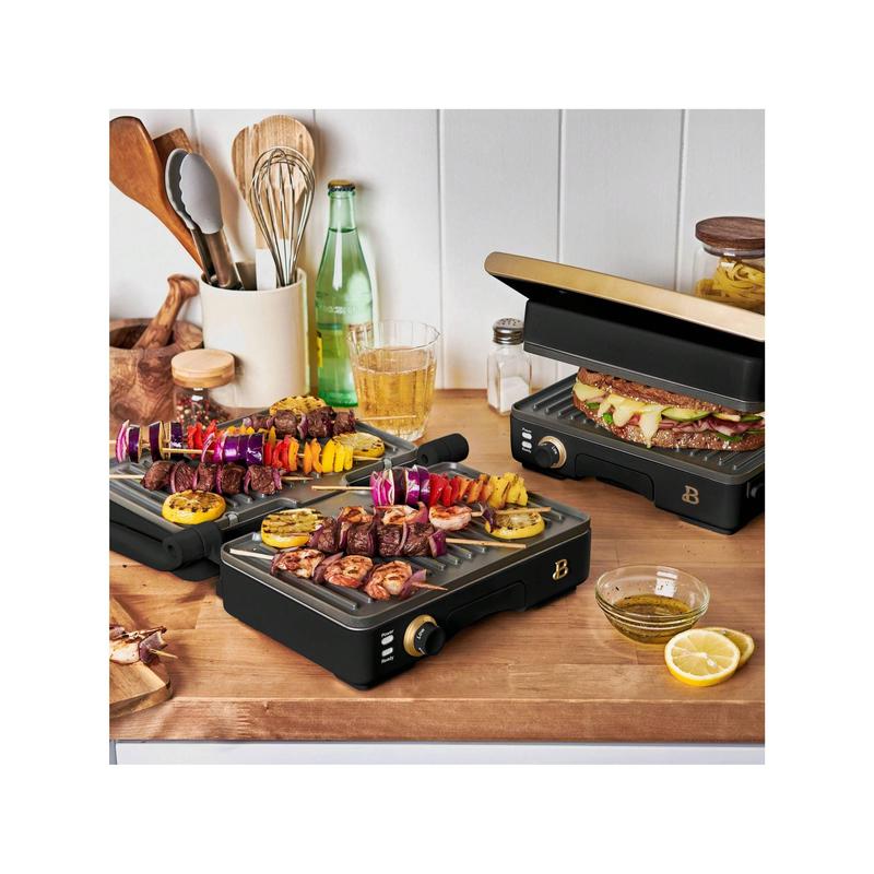 Premium 2-in-1 Panini Press & Grill with Nonstick Plates – White Finish, Dishwasher-Safe