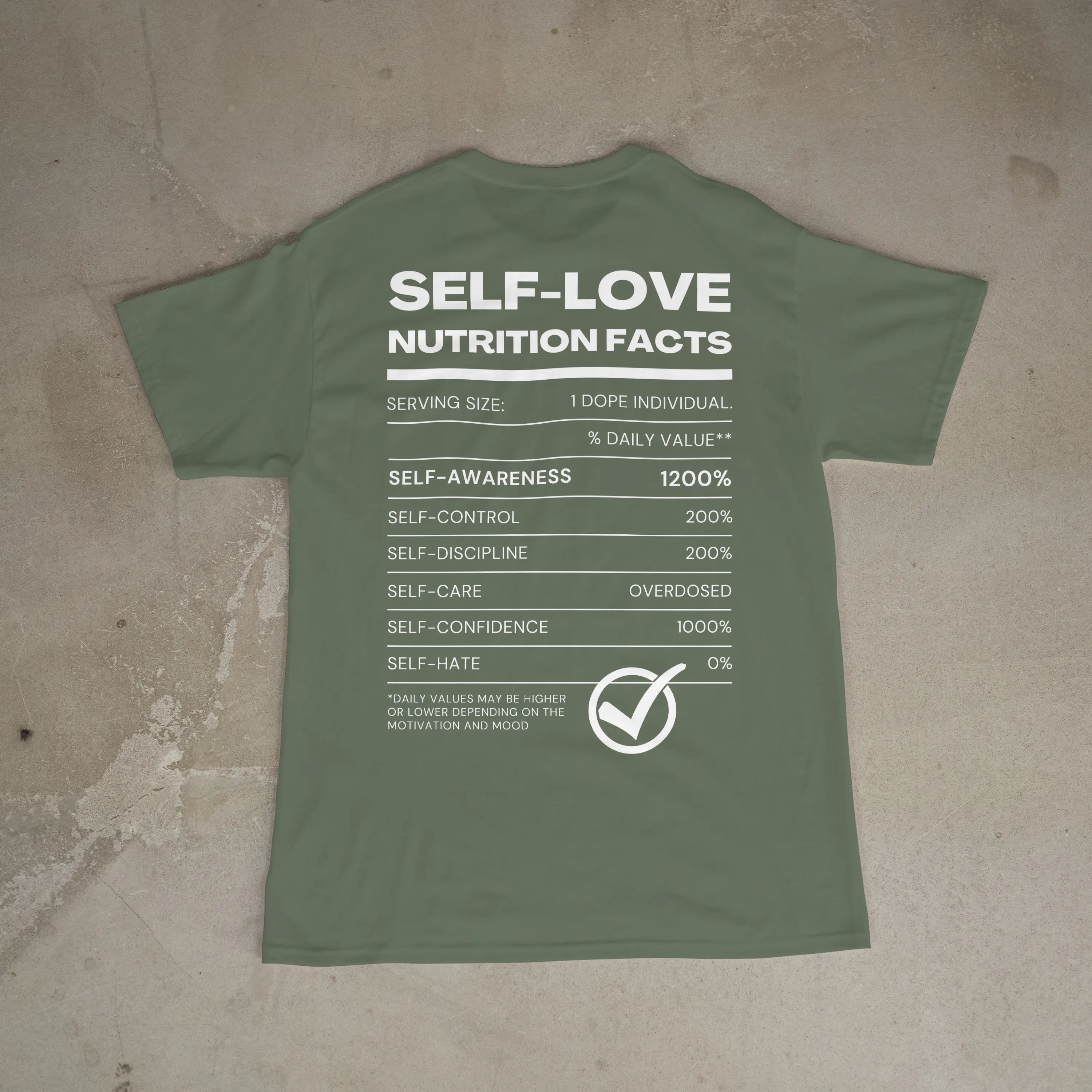 "Self-Love Nutrition" Facts Tee By Freer Brand