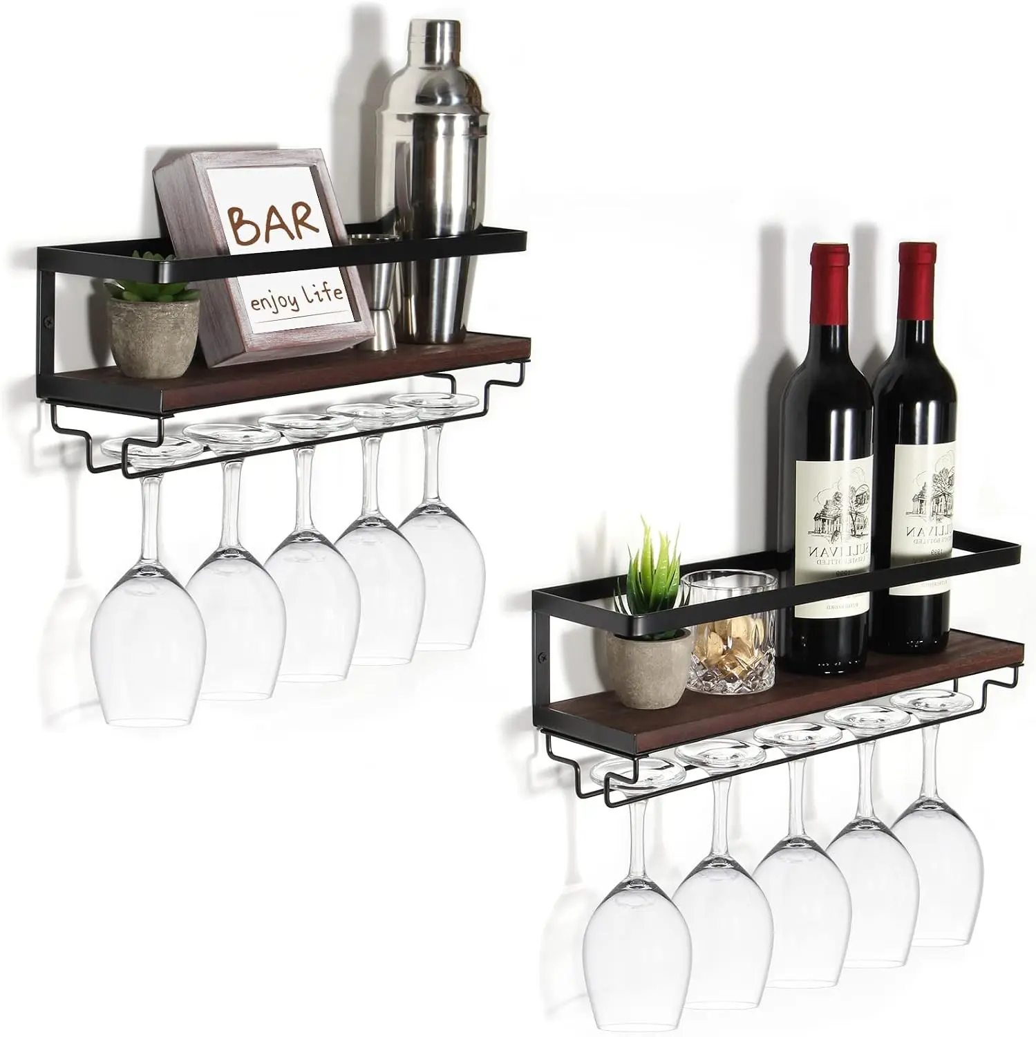 B4Life Wine Glass Holder Wall Mounted, Hanging Wine Glass Rack