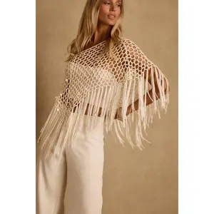 Rianne Ivory Sequin Crochet Shawl