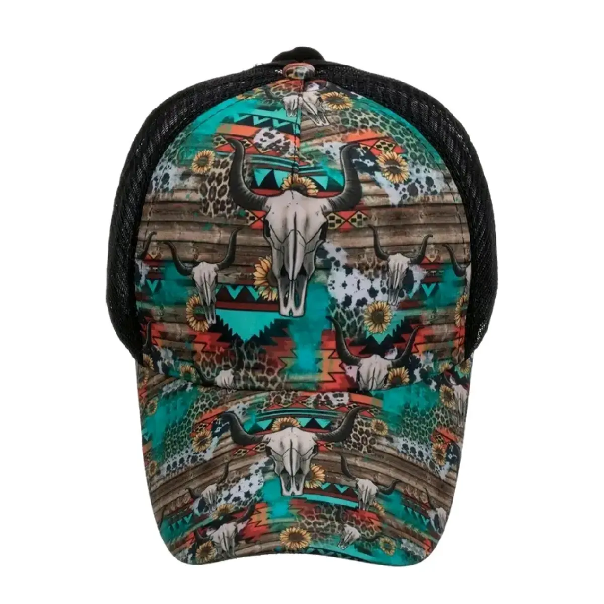 Women's Western Style Caps - Mesh Lined Hats in Polyester, Cotton, and Spandex Blend with Stretch Strap