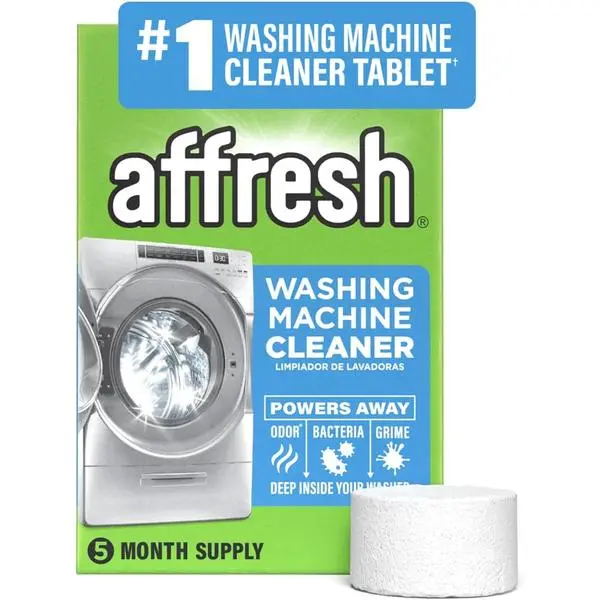 Affresh Washing Machine Cleaner, Helps Power Away Odor Causing Bacteria & Grime Deep Inside Pump, Valve & Hoses, 5 Time Release Tablets, 5 Month Supply backtoschool