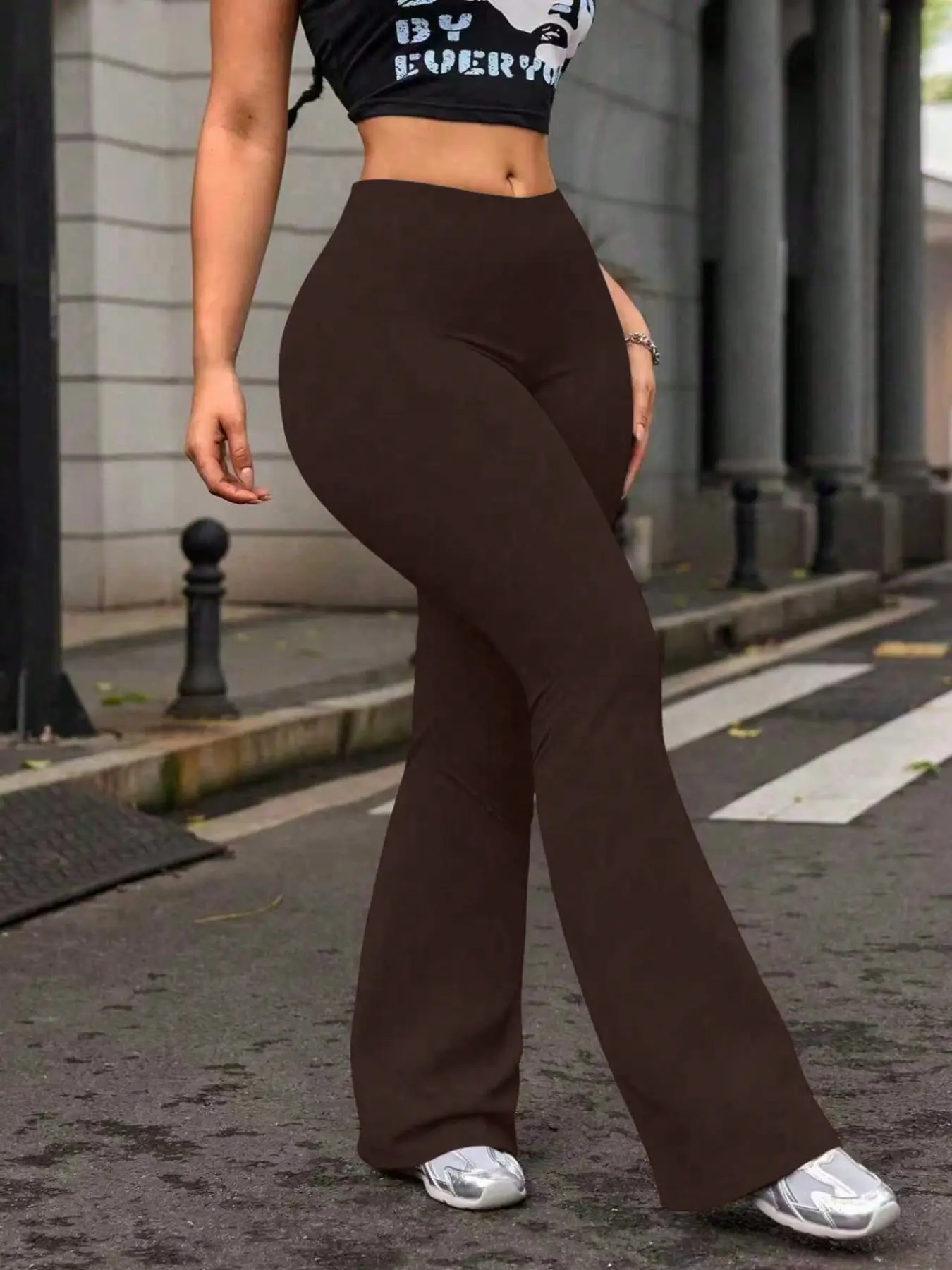 Women's High Waist Solid Color Flare Pants, Compression Tight-Fitting Yoga  Pants, Running Exercise Workout Clothes, Fitness Pants, Athleisure Style  Pants - TikTok Shop