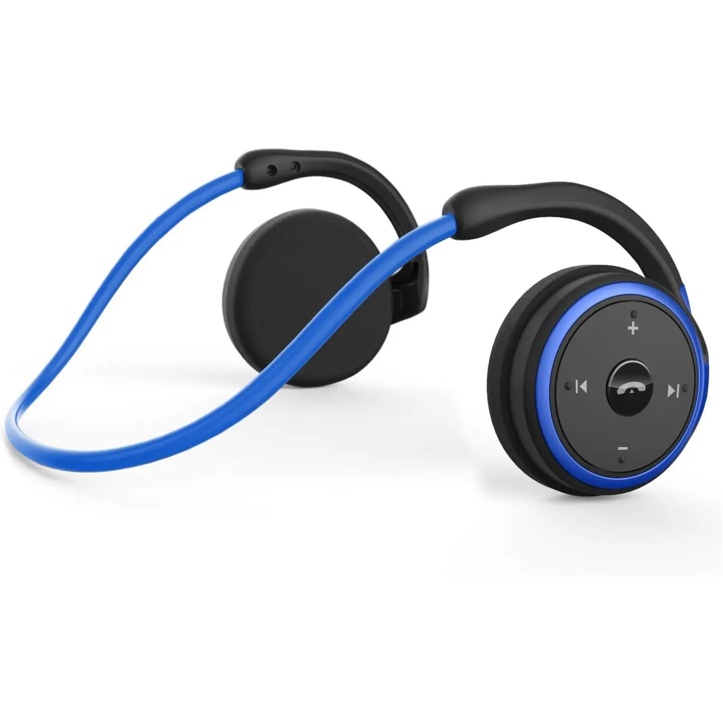 Small  Headphones Wrap Around Head - Sports Wireless Headset with Built in Microphone and Crystal-Clear Sound, Foldable and Carried in The Purse, and 12-Hour  Life, Blue