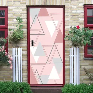 2pcs Modern Minimalist Geometric Triangle Wall Stickers Nordic Style Home Decor Decals Self Adhesive Removable Living Room Bedroom Door Stickers Pink Ins Style Wall Art Decor Eco Friendly PVC Material