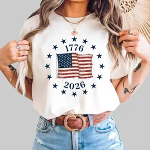 Comfort Colors USA Flag 180 Years Shirt 1776–2026 Patriotic Anniversary Preppy Patriotic Tee USA America Flag Tshirtclothes  california white humorous funny graphic