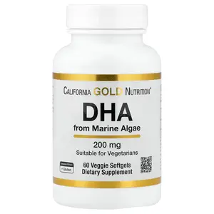 California Gold Nutrition DHA from Marine Algae, 200 mg, 60 Veggie Softgels