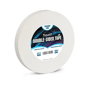 Ultra-Thin Permanent Double-Sided Adhesive Tape for Arts, Crafts, Photography, Scrapbooking, Tear-by-Hand, Paper Backing, Acid Free 1/2Inch Wide 180FT Long
