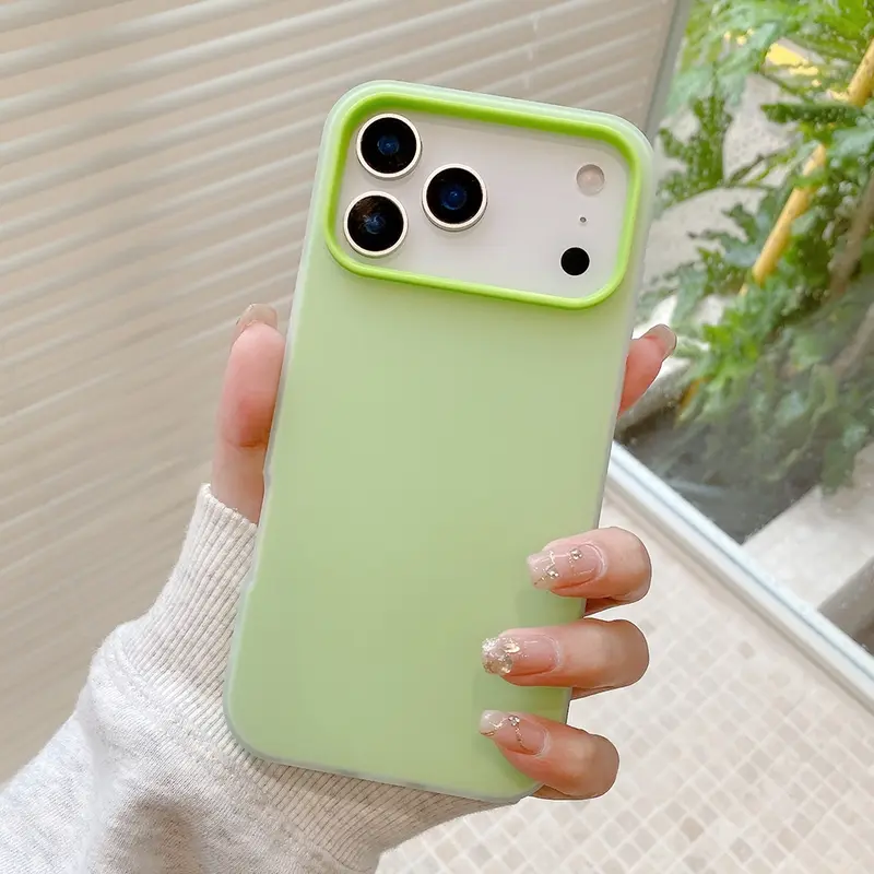 2 In 1 Simple Jelly Color Phone Case Compatible For iPhone 17 17 ProMax 16 15 14 13 12 11 ProMax Plus Air Anti Fingerprint Cellphone Cases Casing Shockproof Protector Protective Cover Smartphone Cover Accessories Protection