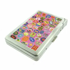 Vintage Style Fruit Brands Metal Case with Built in Lighter Fun