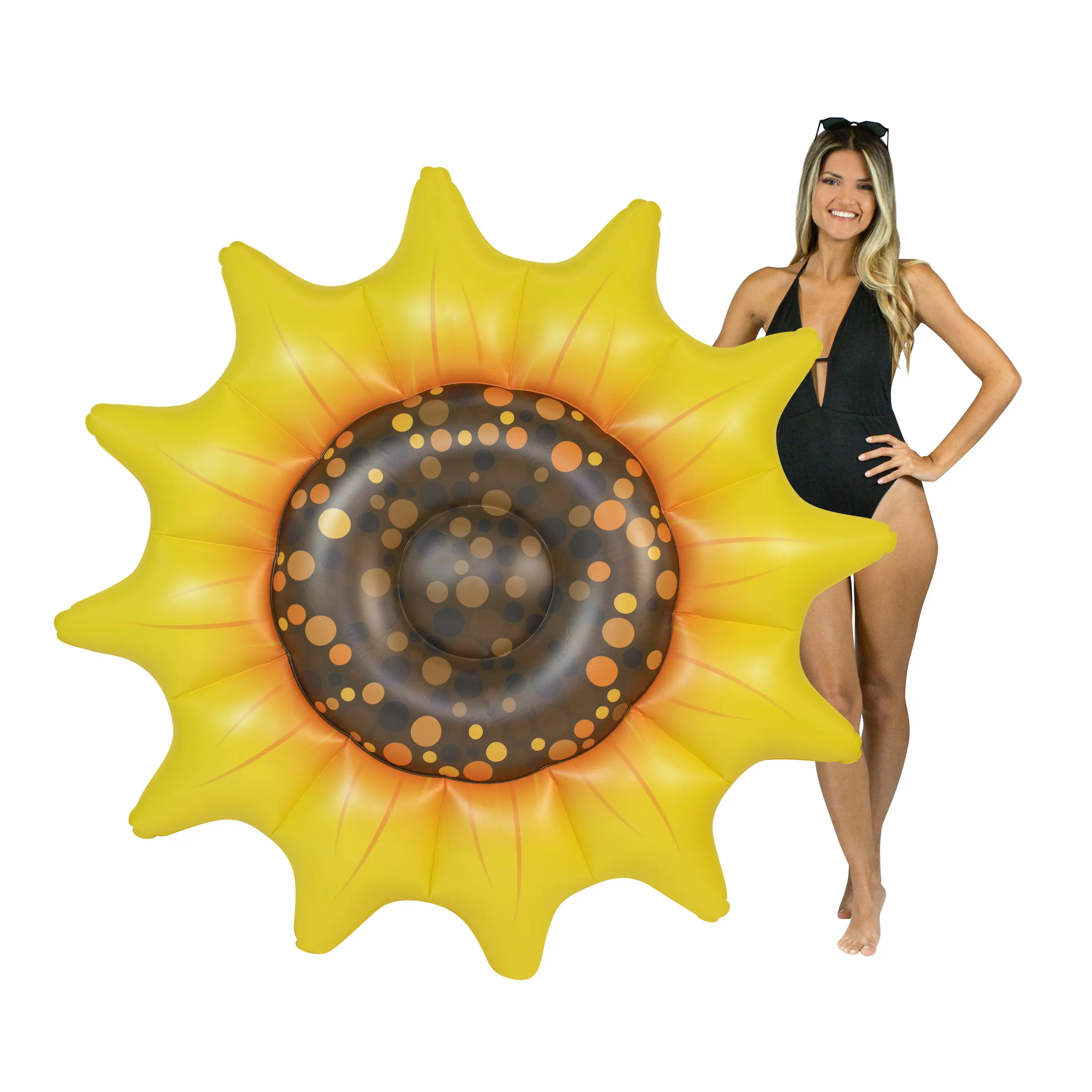 Giant Inflatable Sunflower Island Pool Float - TikTok Shop display picture 1