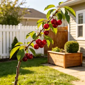 (LZ#FF) Live Cherry Tree Sapling, Hardy Perennial Fruit Tree for Backyard, Courtyard & Outdoor Garden, Adaptable Young Plant for Ground Planting and Large Container Growing, Ideal for Home Gardeners & Fruit Tree Collectors