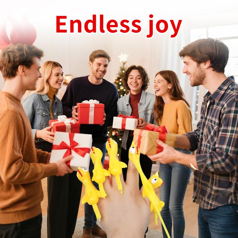 20 Pcs Slingshot Chicken Finger Toys – Flying Sticky Rubber Chickens for Kids, Boys & Girls, Birthday, Halloween, Easter, Xmas & Christmas Gifts