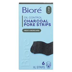 Bioré Skincare Charcoal Oil Control Pore Strips – 6 Ct | Deep Clean to Remove Blackheads & See 3x Less Oily Skin
