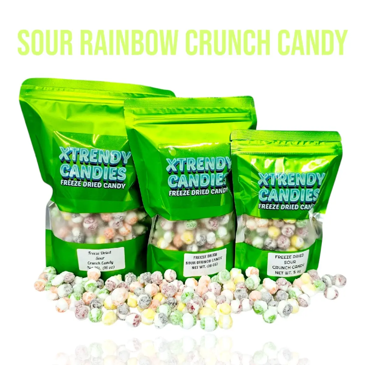 Xtrendy Candies Sour Rainbow Crunch Freeze Dried Candy Viral candy on Tiktok Snack Bonbon Xtrendy Candies Sour Rainbow Crunch Freeze Dried Candy Viral candy on Tiktok Snack Bonbon