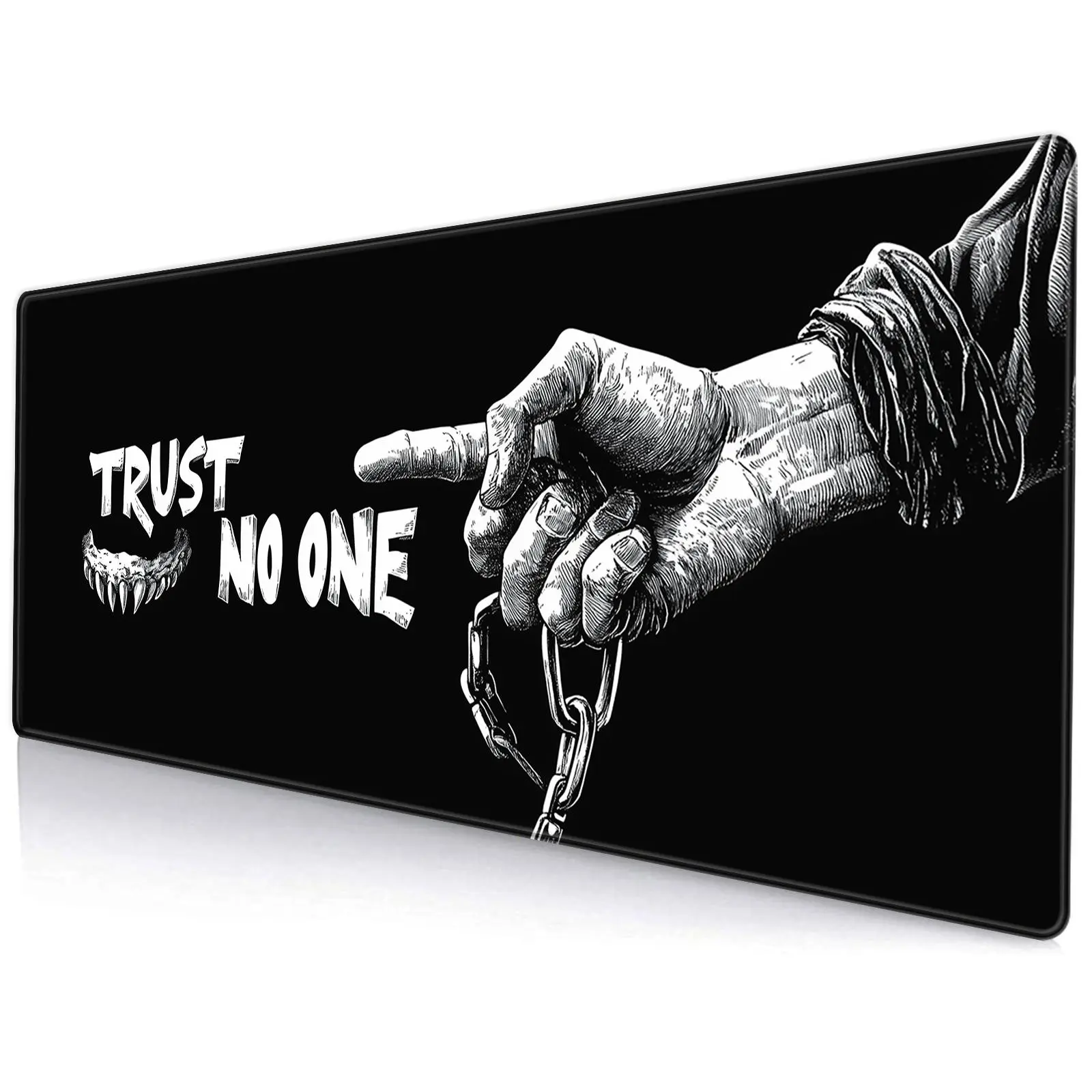 Trust No One Design Extended Mouse Pad, 1 Count Rectangle Large Gaming Mouse Pad, Non-slip Personalized Mouse Pad for Home Office Desk, Computer Mouse Pad
