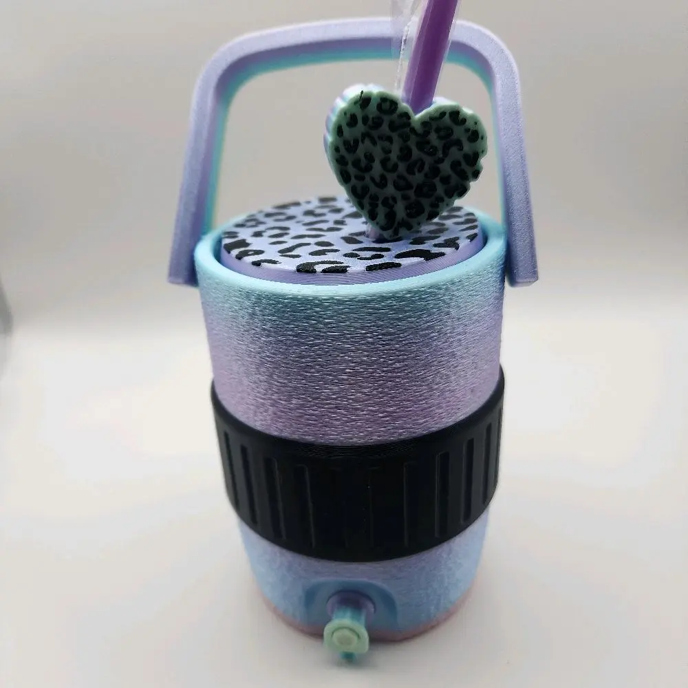 12 oz Stylish Standard-Size Drink Can Holder with Straw and Heart Topper - Single Unit for Bridal Shower, Watch Party