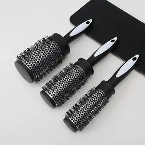Round Hair Brush Set, 3 Counts/set Hair Styling Brush with Thermal Aluminum Tube, Heatless Hair Styling Tool for Women & Girls