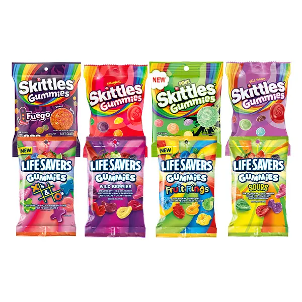 Skittles & Life Savers Fruity Gummy Candy Variety Pack, 8-Count Assortment of Chewy Snacks Skittles & Life Savers Fruity Gummy Candy Variety Pack, 8-Count Assortment of Chewy Snacks