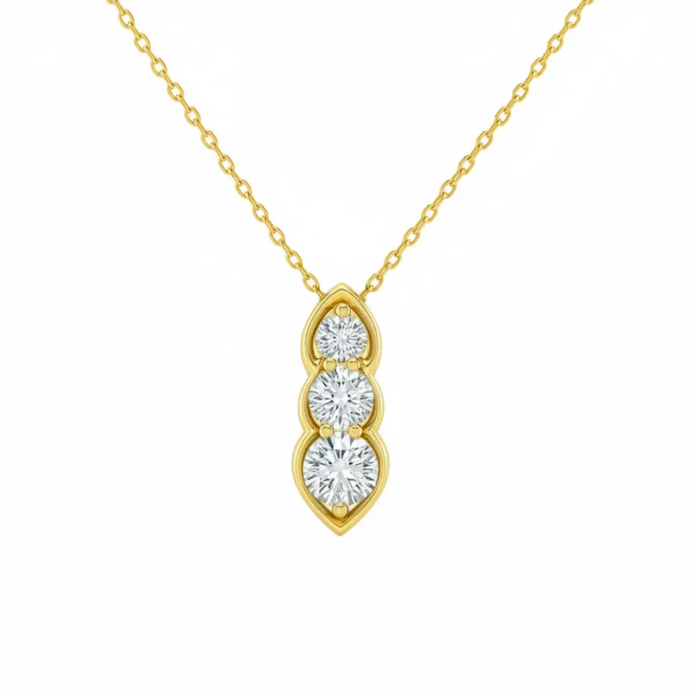 .99ct 14K Yellow Gold Lab Grown Diamond Necklace 18"