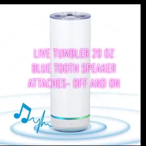 Customizable Stainless Steel Tumbler with Built-In Bluetooth Speaker - 20oz - Bottle, Drinkware