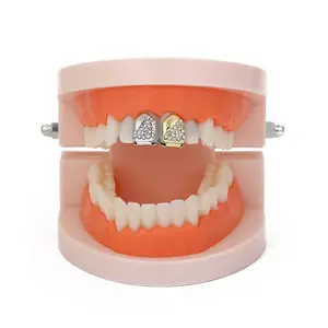 Polished Slant-Cut Zircon Grillz Tooth Cap for Men & Women – Y2K Hip Hop Bling Jewelry Gift