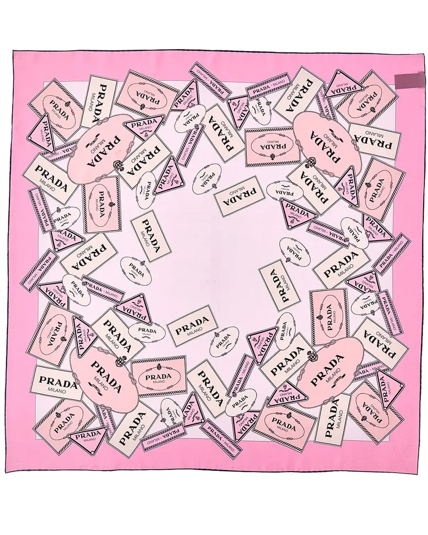 Prada Logo Printed Silk Scarf