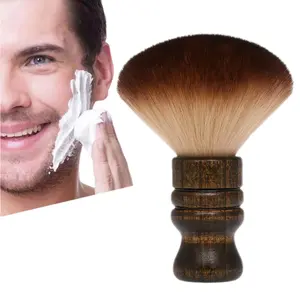 Professional Barber Neck Duster Brush, Soft Nylon Bristles & Ergonomic Non-slip Beechwood Handle for Hair Cutting, Beard Shaving, Face & Neck Cleaning, Shaving Products