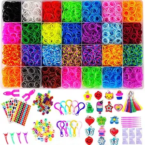 12080+ Loom Bands Set, Rubber Bands for Bracelet Making Kit, DIY Arts & Crafts Idea, Friendship Bracelet Birthday Gift Kits for Kids Girls Boys Creative Art Crafts