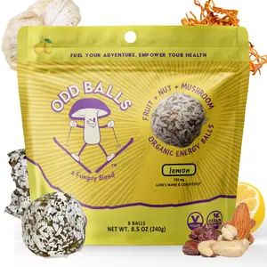 Organic Lemon Energy Balls with Cordyceps & Lion's Mane Extracts - Healthy Snacks Dairy Free