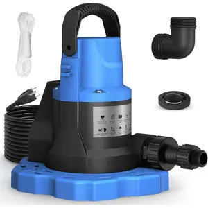 1  Automatic Swimming Pool Cover Pump, 5000 GPH 115V Submersible Pump with 3/4" Check Valve Adapter & 26ft Power Cord, Water Removal for Pool, Hot Tubs, Rooftops, Water Beds and