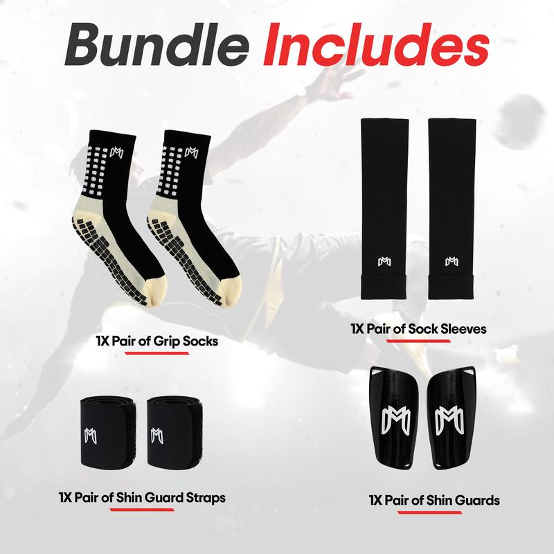 MediCaptain Elite Soccer Bundle - Grip Sock, Shin Guards, Pre-Cut Sock Sleeves, and Shin Guard Straps Bundle – Essential Equipment for Futbol Players MediCaptain Elite Soccer Bundle - Grip Sock, Shin Guards, Pre-Cut Sock Sleeves, and Shin Guard Straps Bundle – Essential Equipment for Futbol Players