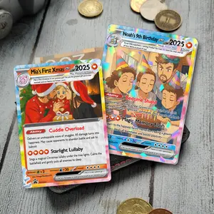 Personalized Pokelove Gamer Card - Custom Photo Trading Card - Birthday, Christmas Art - Anniversary Proposal Invitation - Couple Gift For Boyfriend