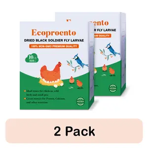 2 Pack 10 LB Dried Black Soldier Fly Larvae, High Protein Natural Non-GMO More Calcium Than Mealworms Chicken Feed & Bird Food, Treats for Laying Hen, Ducks, Wild Birds