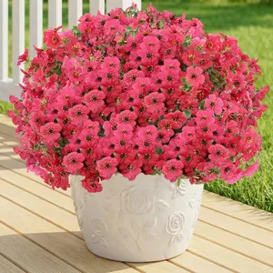 Artificial Flowers Fake Plants for Outdoors Spring Decoration, 13Bundles Silk Realistic UV Resistant Faux Flowers for Outside Planter Porch Yard Patio Garden Home Indoor, Mix