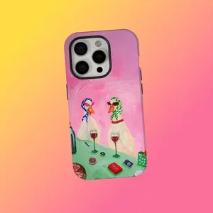 Duck Phone Case – Candlelight Dinner Animal Design |     Whimsical Y2K Art Ducks Cover for iPhone 17, 16, 15, 14, 13, 12, 11 Pro Max