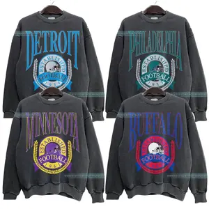 Vintage All Team Football Dark Heather Sweatshirt – Retro 90s Varsity Style Crewneck, GILDAN DARK HEATHER Unisex Pullover, Classic Sports Fan Gift For Men And Women