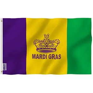 Mardi Gras Banner Flat Design 1pc, Fly Breeze Carnaval Decorations, Vivid Colors, Perfect for Party Celebrations & Festive Events