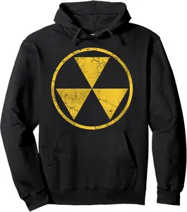 Fallout Nuclear Symbol Retro Fade Distressed Pullover Hoodie