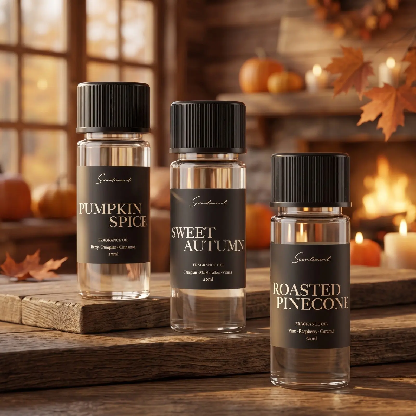 Fall Scents Discovery Set - 20ml Each - Aromatic & Cozy Seasonal Delights