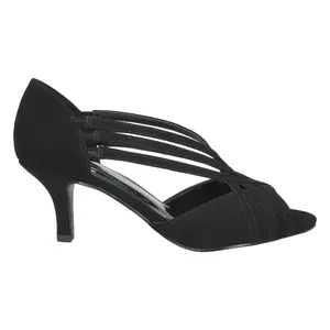 Easy Street Womens Oceana Peep Toe Kitten Pumps Dress Casual Mid Heel 2-3" - Black