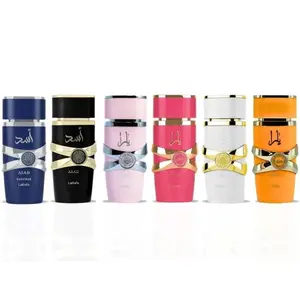 Lattafa Perfume Set – Collection of 6 x 3.4 Oz (100ml): Pink Yara, Yara Moi, Yara Tous, Yara Candy, Asad & Asad Zanzibar – Long Lasting Eau De Parfum Gift Set for Women & Men